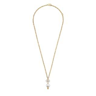Interlocking G necklace with pearl