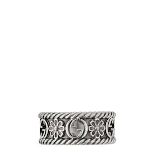 Interlocking G silver ring