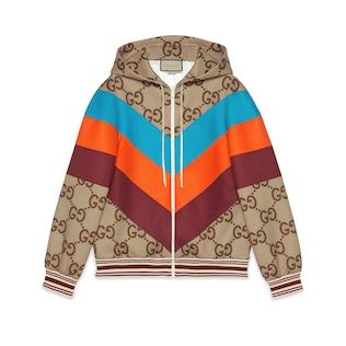 Jumbo Gg Canvas Zip Jacket
