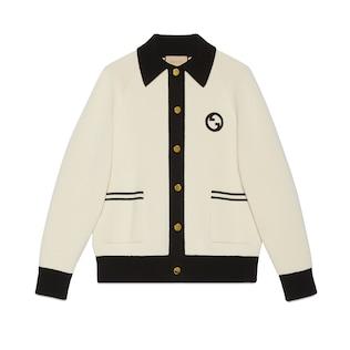 Knit Cotton Wool Cardigan With Patch