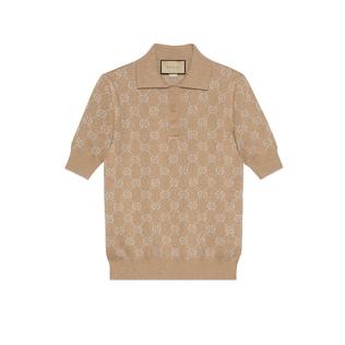 Lamé Gg Jacquard Knit Polo