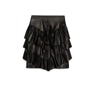 Leather Ruffle Skirt