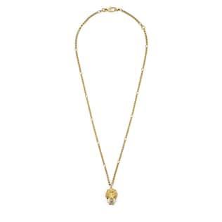Lion head necklace with crystal