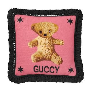 Needlepoint Cushion With Teddy Bear