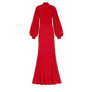 Open Back Long Satin Dress