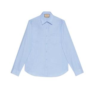 Oxford Cotton Shirt With Double G Embroidery