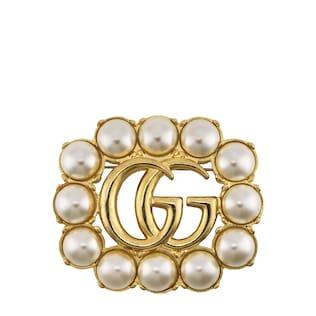 Pearl Double G brooch