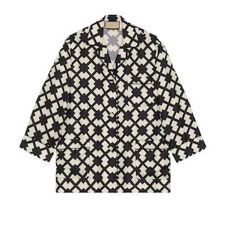 Rhombus Tile Silk Shirt