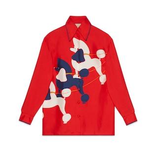 Silk Shirt With Dog Print
