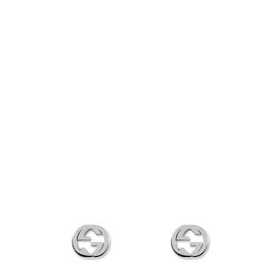 Silver interlocking G earrings