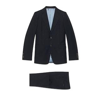 Straight Fit Bee Wool Gabardine Suit