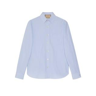 Striped Cotton Shirt With Embroidery