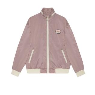 Striped Fabric Zip Jacket