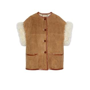 Suede Shearling Vest