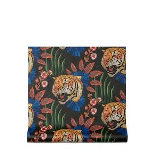 Tiger Leaf Print Wallpaper
