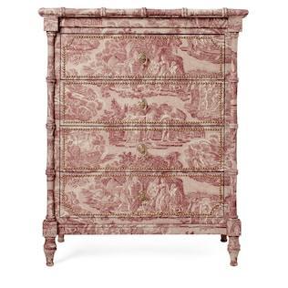 Toile De Jouy Print Wood Dresser