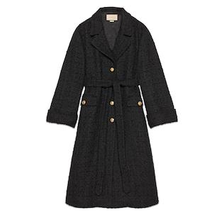 Tweed Wool Belted Coat