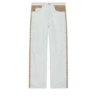 Washed Organic Denim Pant With Gg