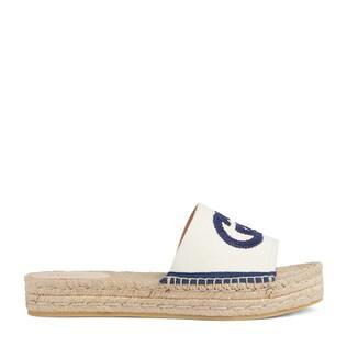 Women's espadrille slide with Interlocking G