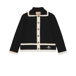 Wool Gg Piquet Jacquard Polo Shirt