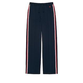 Wool Blend Pant With Stripe