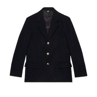 Wool Felt Jacket With Gucci Cities Label