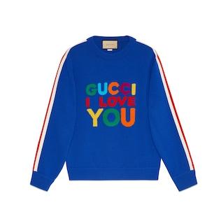 Wool Knit Sweater With Intarsia 