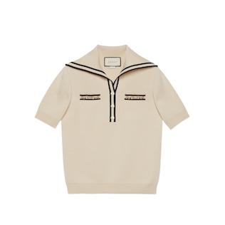 Wool Polo Shirt With Contrast Trim