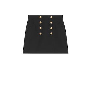Wool Silk Crêpe Skirt