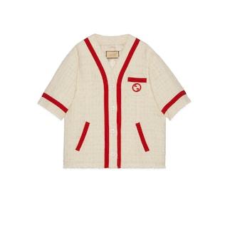 Cotton Silk Tweed Jacket With Embroidery