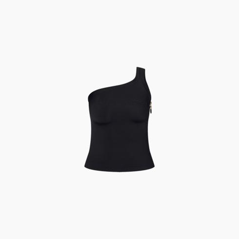 Asymmetrical Embossed Signature Top