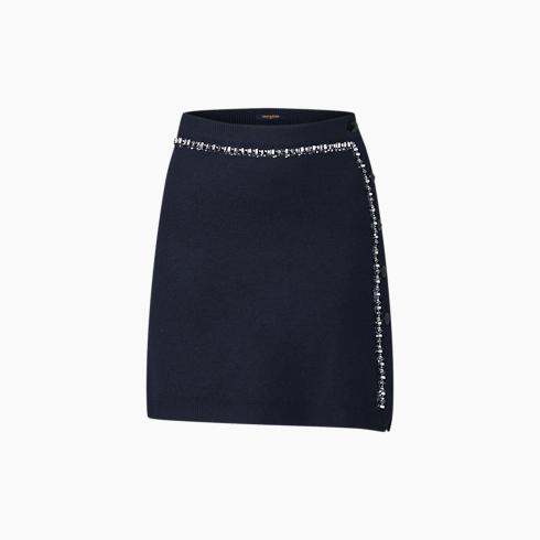 Beaded Trim Knit Mini Skirt
