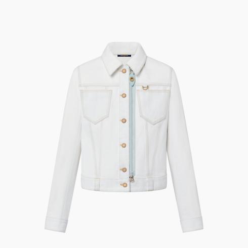 Bleached Denim Zipper Jacket