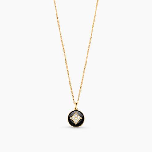 Color Blossom Medallion, Yellow Gold, White Gold, Onyx And Diamonds