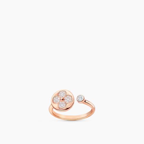 Color Blossom Mini Sun Ring, Pink Gold And Diamonds