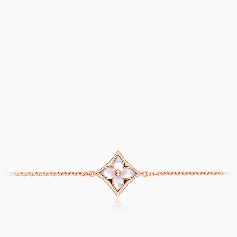 Color Blossom star bracelet, pink gold and white mother-of-pearl