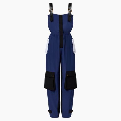 Color-Blocked Cargo Jumpsuit