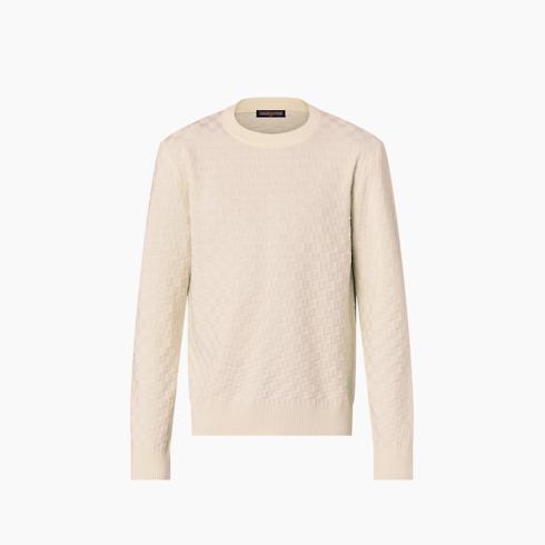 Damier Wool Long-Sleeved Crewneck