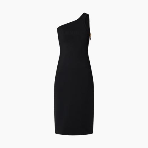 Embossed Signature Asymmetrical Dress