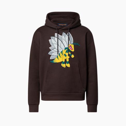 Graphic Bee Patched Hoodie