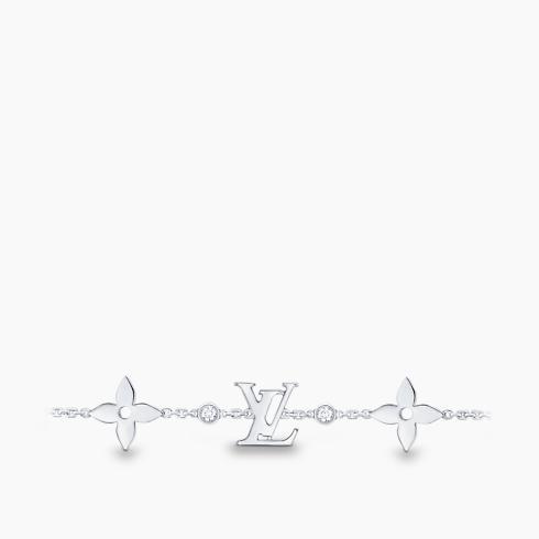 IDYLLE BLOSSOM MONOGRAM BRACELET, WHITE GOLD AND DIAMONDS