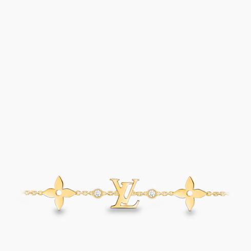 IDYLLE BLOSSOM MONOGRAM BRACELET, YELLOW GOLD AND DIAMONDS