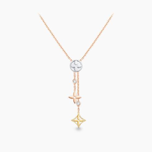 IDYLLE BLOSSOM Y PENDANT, 3 GOLDS AND DIAMONDS