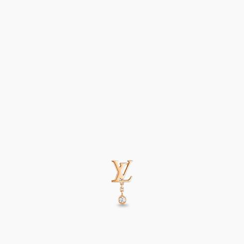 Idylle Blossom LV Ear Stud, Pink Gold And Diamond - Per Unit