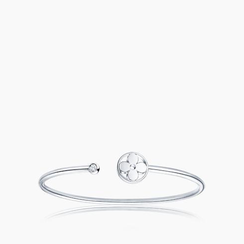 Idylle Blossom Twist Bracelet, White Gold