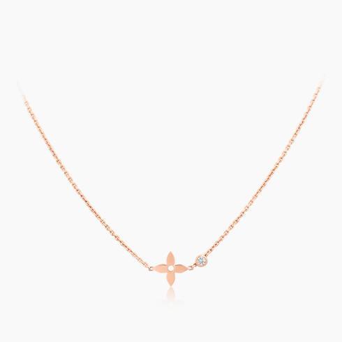 Idylle Blossom pendant, pink gold and diamond