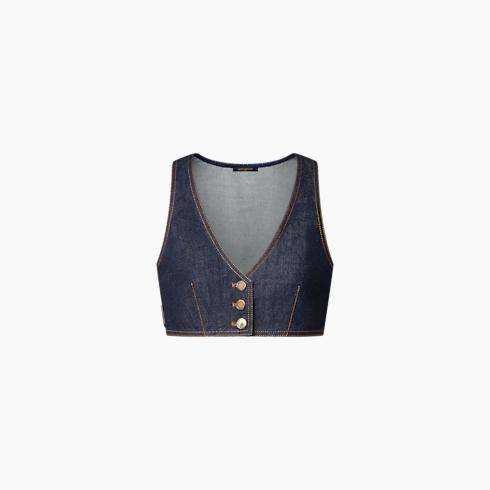 Indigo Blue Denim Crop Top