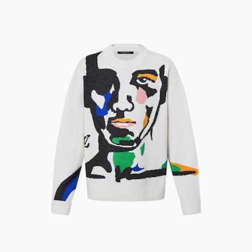 Intarsia Cashmere Wool Crewneck