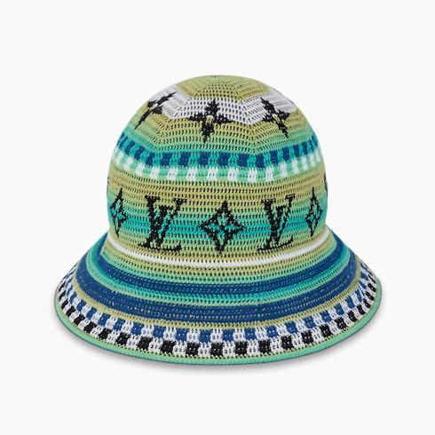 Lv Crochet Stripes Bucket Hat