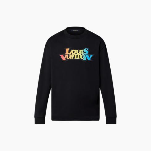 Lv Fade Printed Long-Sleeved T-Shirt